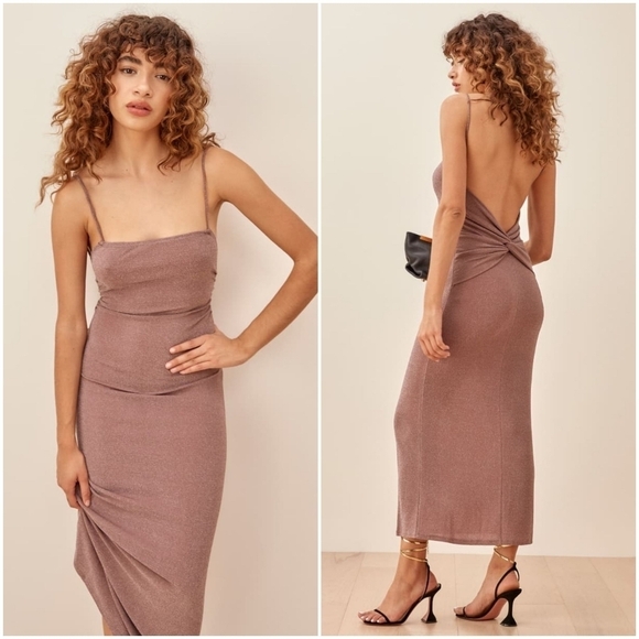 Reformation Breslin in Latte Sparkle size XL NWT - Picture 3 of 9